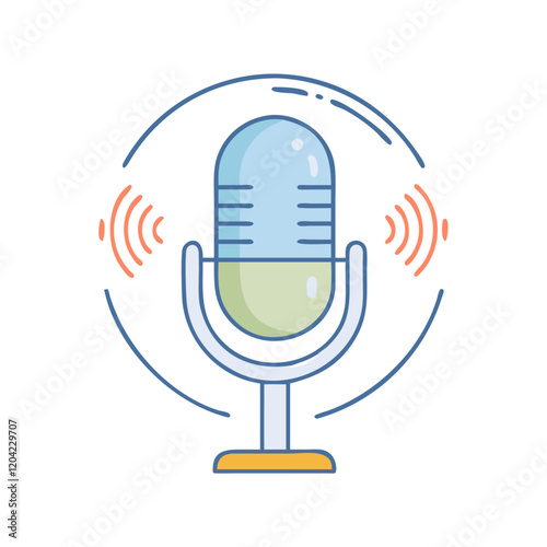 podcast mic icon, podcast mic vector illustration-simple illustration of podcast mic, perfect for podcast mic logos and icons