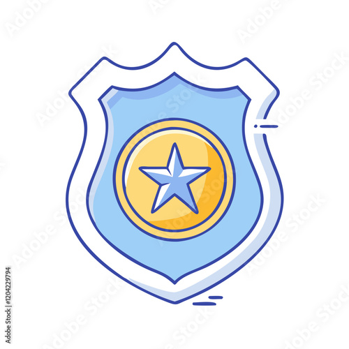 police badge icon, police badge vector illustration-simple illustration of police badge, perfect for police badge logos and icons