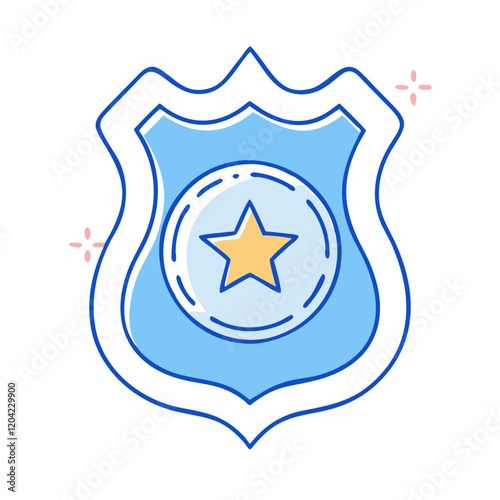 police badge icon, police badge vector illustration-simple illustration of police badge, perfect for police badge logos and icons