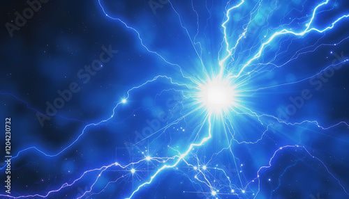 Wallpaper Mural Blue glowing high energy plasma force field, graphic novel art, with white tones Torontodigital.ca