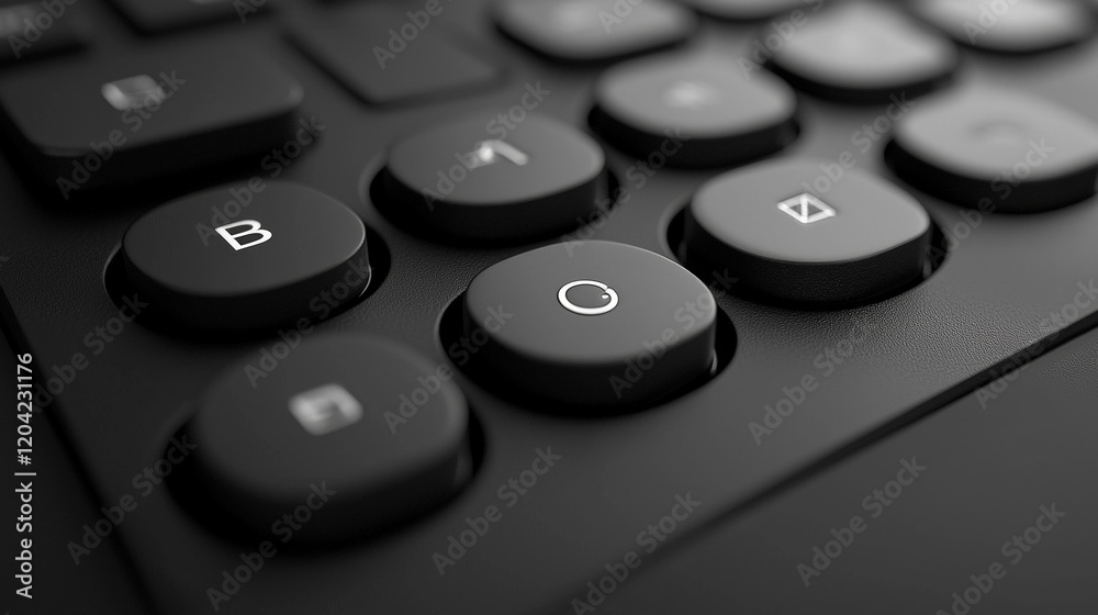 A sleek grayscale user interface design featuring high-contrast buttons for enhanced accessibility. Generative AI A sleek grayscale user interface design featuring high-contrast buttons for enhanced accessibility. Generative AI