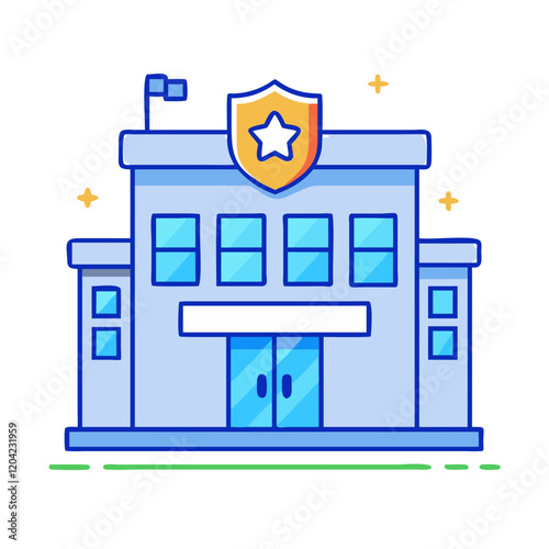 police station icon, police station vector illustration-simple illustration of police station, perfect for police station logos and icons