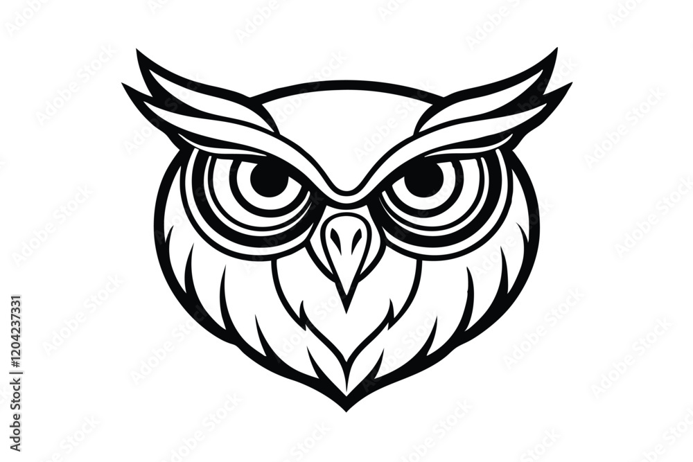 Fototapeta premium owl head on white background