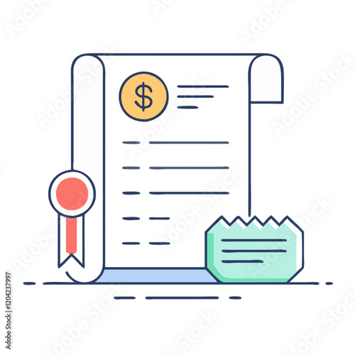 receipt icon, receipt vector illustration-simple illustration of receipt, perfect for receipt logos and icons