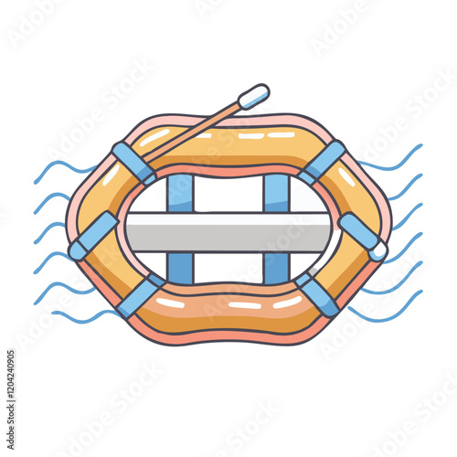 river raft icon, river raft vector illustration-simple illustration of river raft, perfect for river raft logos and icons