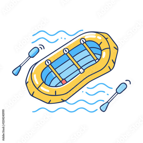 river raft icon, river raft vector illustration-simple illustration of river raft, perfect for river raft logos and icons