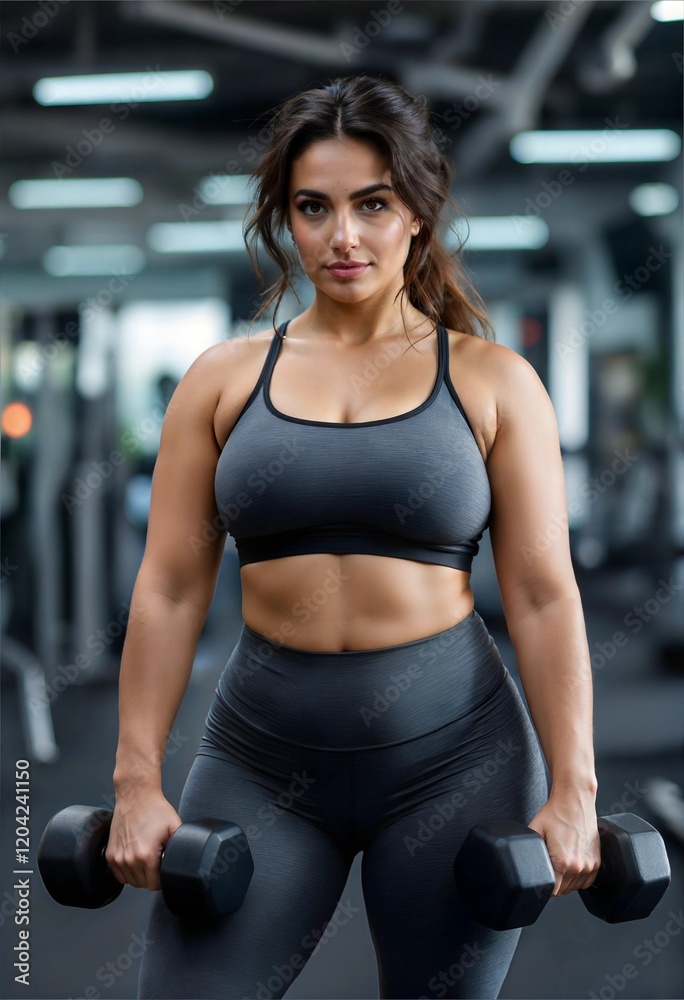 Portrait of a Woman in a Gym, fitness club Portrait of a Woman in a Gym, fitness club