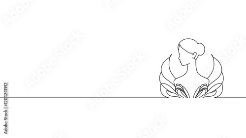 Women's day background line art style vector illustration eps 10