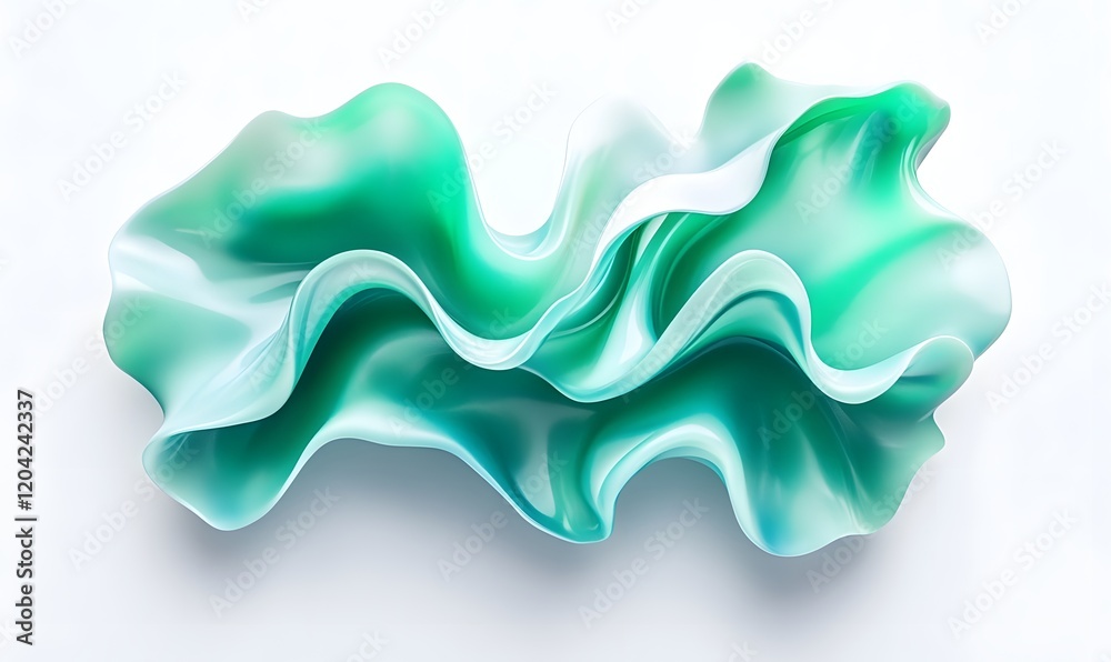 Abstract green and white fluid wave. Abstract green and white fluid wave.