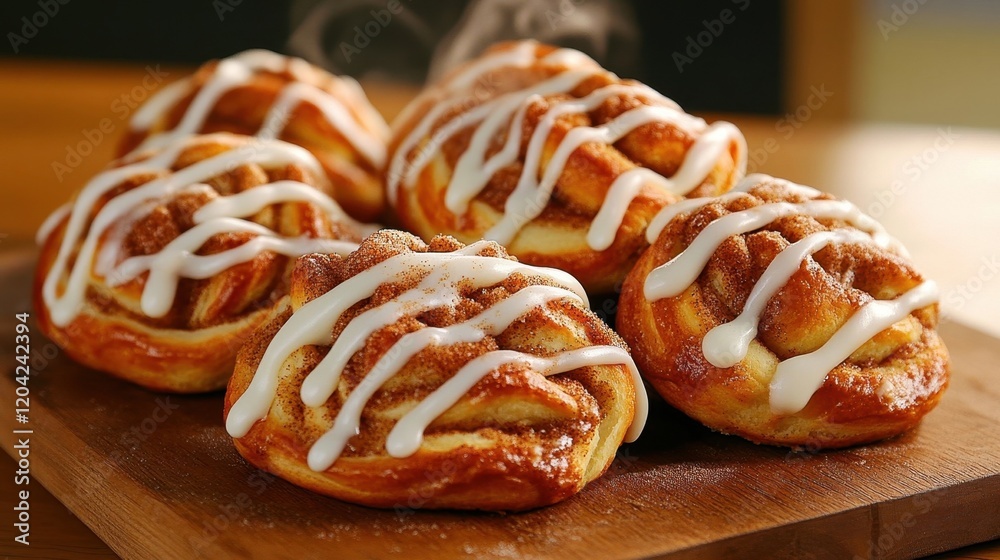 Fototapeta premium Sweet Cinnamon Rolls with Icing