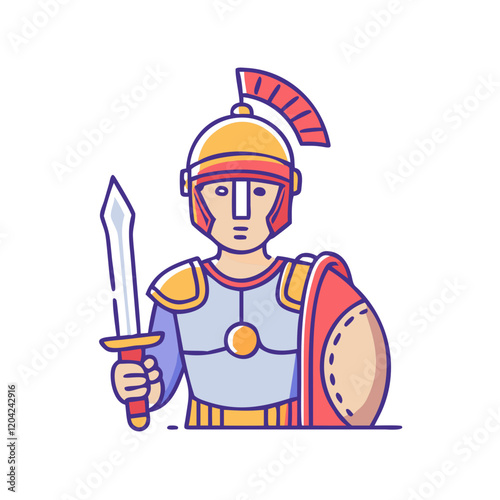 roman soldier icon, roman soldier vector illustration-simple illustration of roman soldier, perfect for roman soldier logos and icons