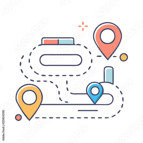 route map icon, route map vector illustration-simple illustration of route map, perfect for route map logos and icons