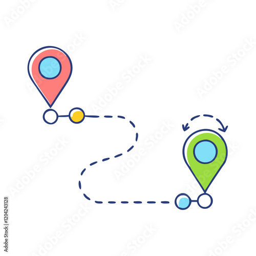 route map icon, route map vector illustration-simple illustration of route map, perfect for route map logos and icons
