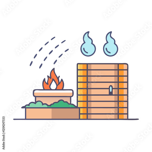 sauna icon, sauna vector illustration-simple illustration of sauna, perfect for sauna logos and icons
