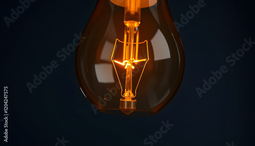 Light bulb with the lines are connected in a circle on the outside, close-up, with white tones
