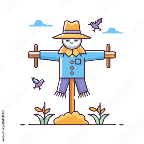 scarecrow icon, scarecrow vector illustration-simple illustration of scarecrow, perfect for scarecrow logos and icons