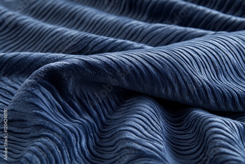 Wallpaper Mural Soft, textured blue fabric with wavy pattern. Torontodigital.ca