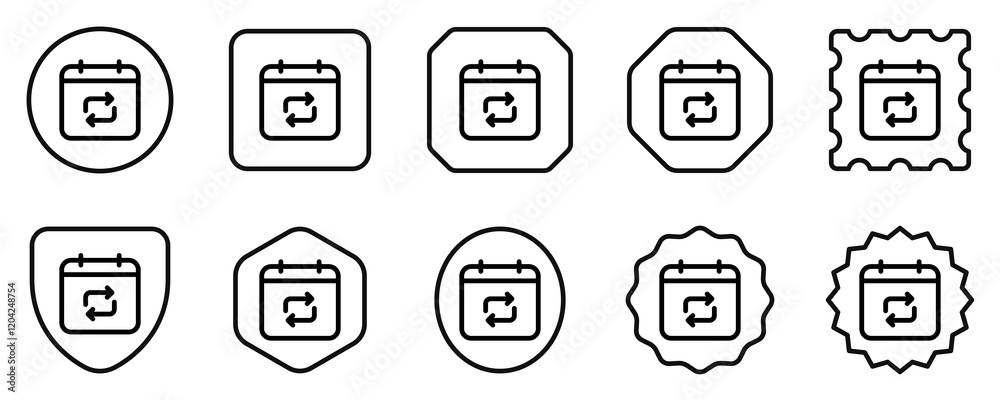Editable vector repeat calendar event icon. Part of a big icon set family. Perfect for web and app interfaces, presentations, infographics, etc Editable vector repeat calendar event icon. Part of a big icon set family. Perfect for web and app interfaces, presentations, infographics, etc