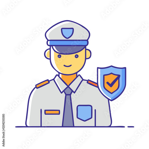 security guard icon, security guard vector illustration-simple illustration of security guard, perfect for security guard logos and icons