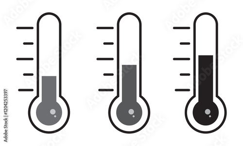 thermometer icon set vector