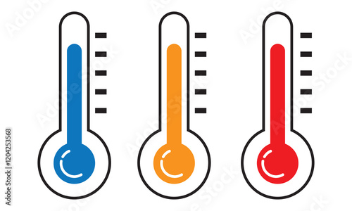 thermometer icon set vector