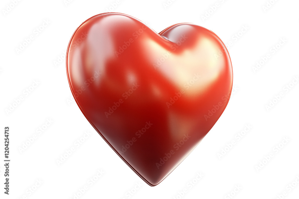 Shiny red heart with smooth, glossy texture isolated on white transparent background, symbol of love, passion and romance concept of Valentine Day Shiny red heart with smooth, glossy texture isolated on white transparent background, symbol of love, passion and romance concept of Valentine Day