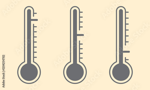 Temperature thermometer icon. thermometer with yellow blue red scale, climate control, weather change, flat vector bicolor icon, weather icon