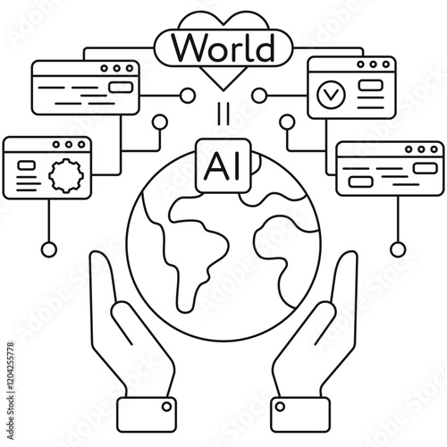 The development of artificial intelligence and its impact on technology and the world. AI in our hands. The impact of artificial intelligence on society. Helping people with AI.