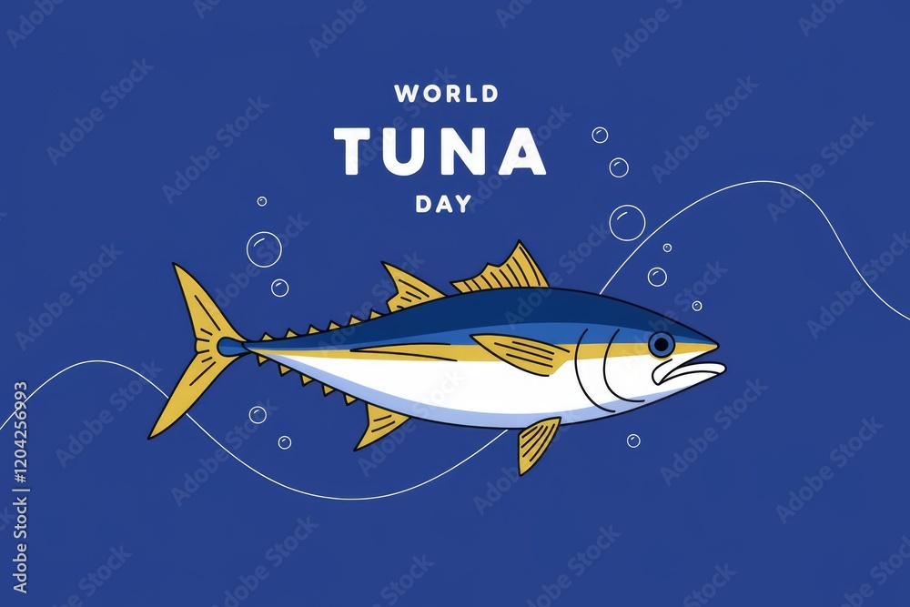 Fototapeta premium World Tuna Day celebrates this magnificent fish, vital to marine ecosystems and human diets.