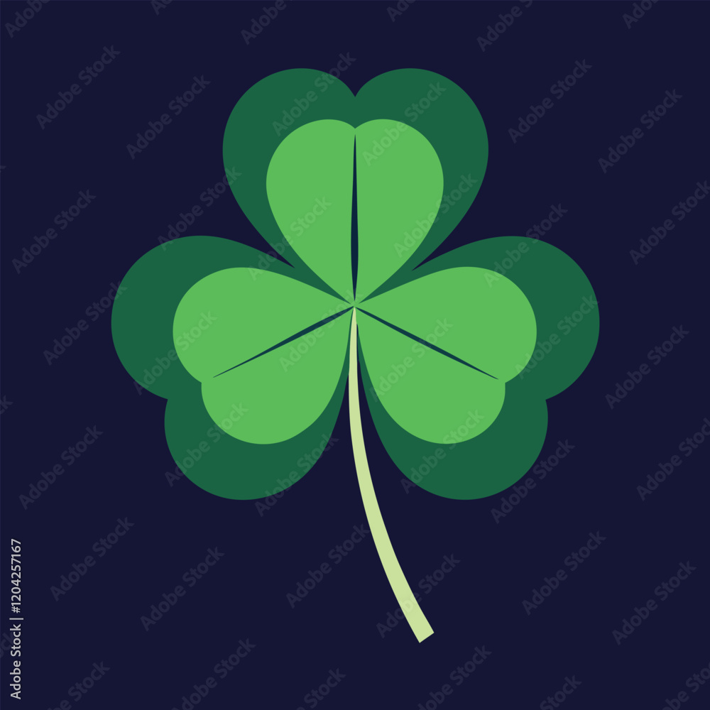 Mystical Clover Leaf Vector Illustration