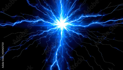 Wallpaper Mural Blue glowing high energy plasma force field, one line art, with white tones Torontodigital.ca