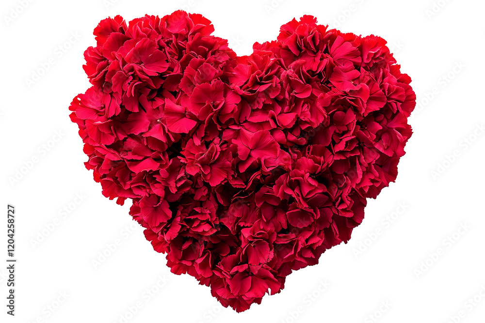 A heart-shaped arrangement of vivid red roses, isolated on white transparent background, symbolizing love and romance on Valentine Day, floral concept A heart-shaped arrangement of vivid red roses, isolated on white transparent background, symbolizing love and romance on Valentine Day, floral concept
