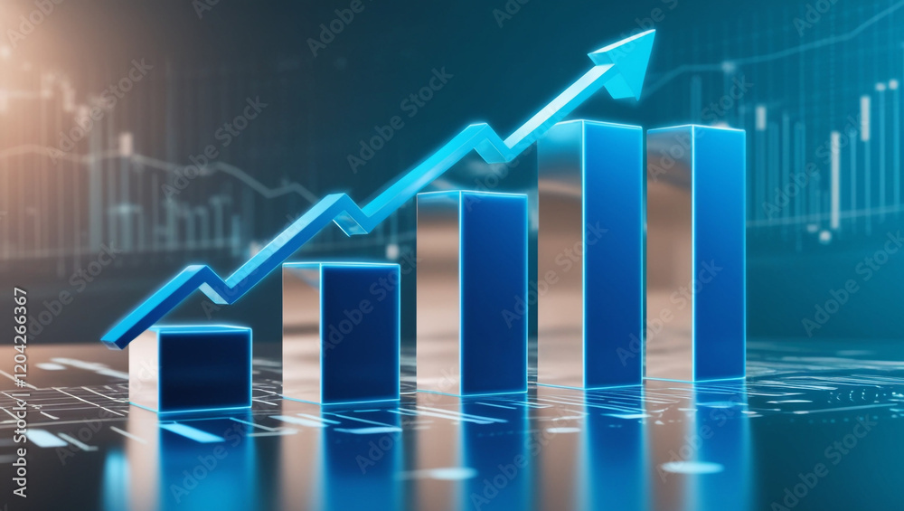 business graph on the screen business graph on the screen