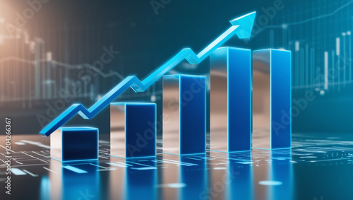 business graph on the screen