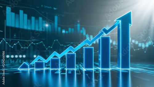 business graph on the screen