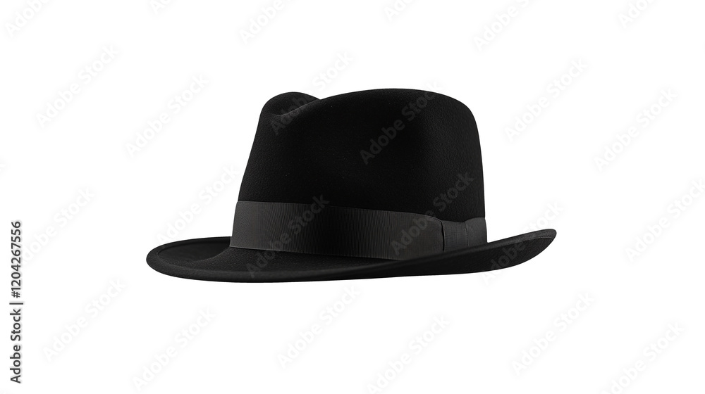 Black fedora hat with no background. Isolated
Black fedora hat with no background. Isolated