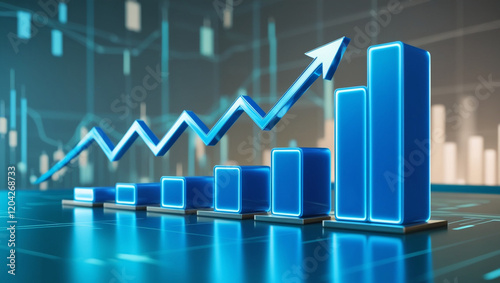 business graph on the screen of a graph