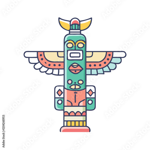 totem pole icon, totem pole vector illustration-simple illustration of totem pole, perfect for totem pole logos and icons