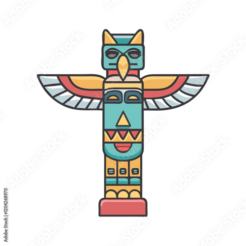 totem pole icon, totem pole vector illustration-simple illustration of totem pole, perfect for totem pole logos and icons