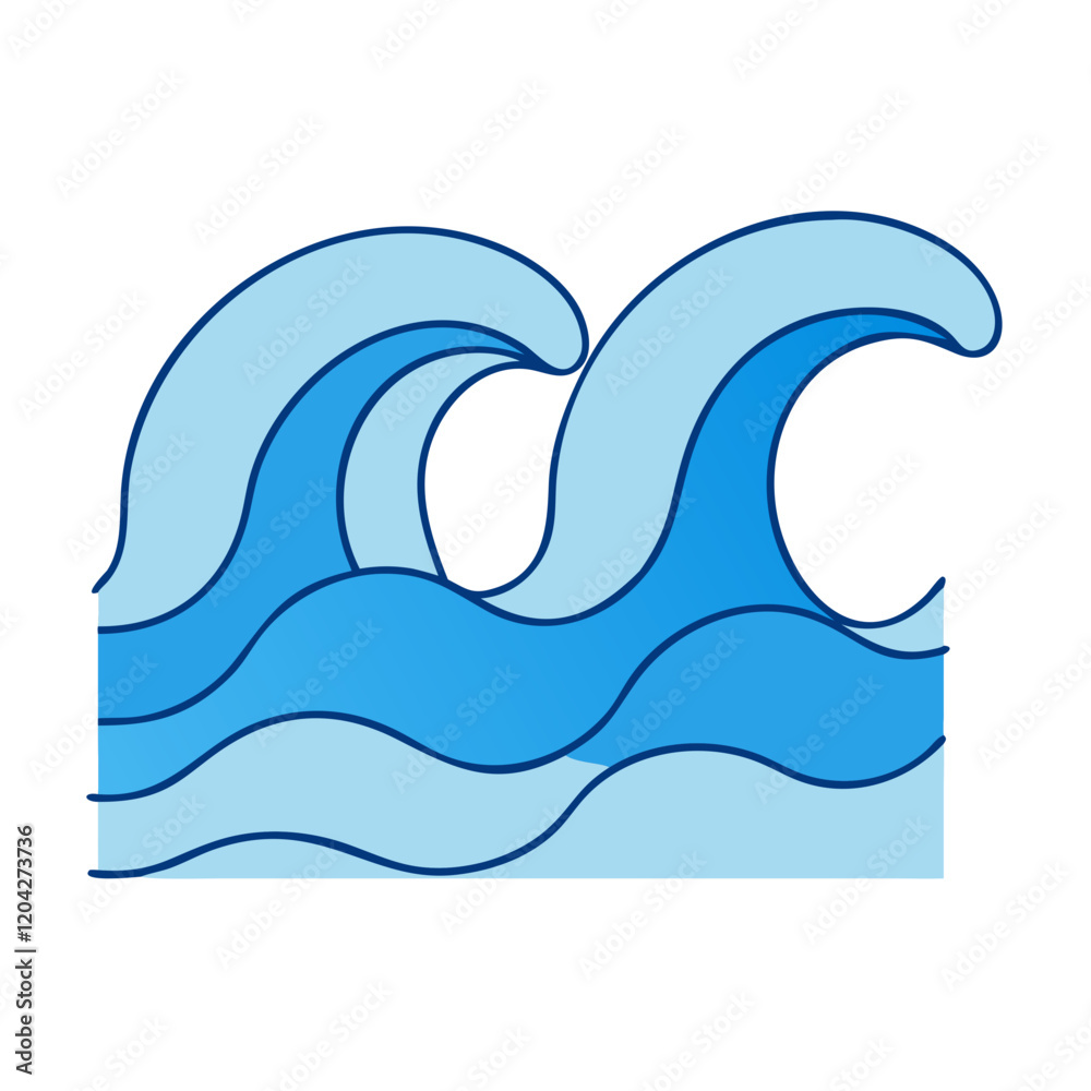Obraz premium waves icon, waves vector illustration-simple illustration of waves, perfect for waves logos and icons