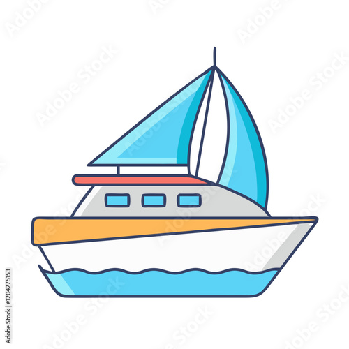 yacht icon, yacht vector illustration-simple illustration of yacht, perfect for yacht logos and icons