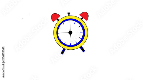 Time lapse animated clock face isolated against a white background, Round clock with rotating animated arrows. Animation on white, Wall Clock icon