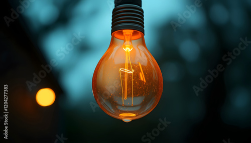 Light bulb with the lines are connected in a circle on the outside, cinematic, with white tones