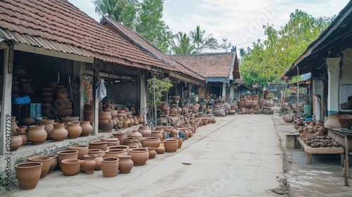 Pottery craftsman activities in the village of Bayat, Klaten, Central Java, Indonesia photo