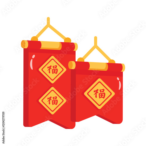 Grab this creative icon of chinese banner in modern style