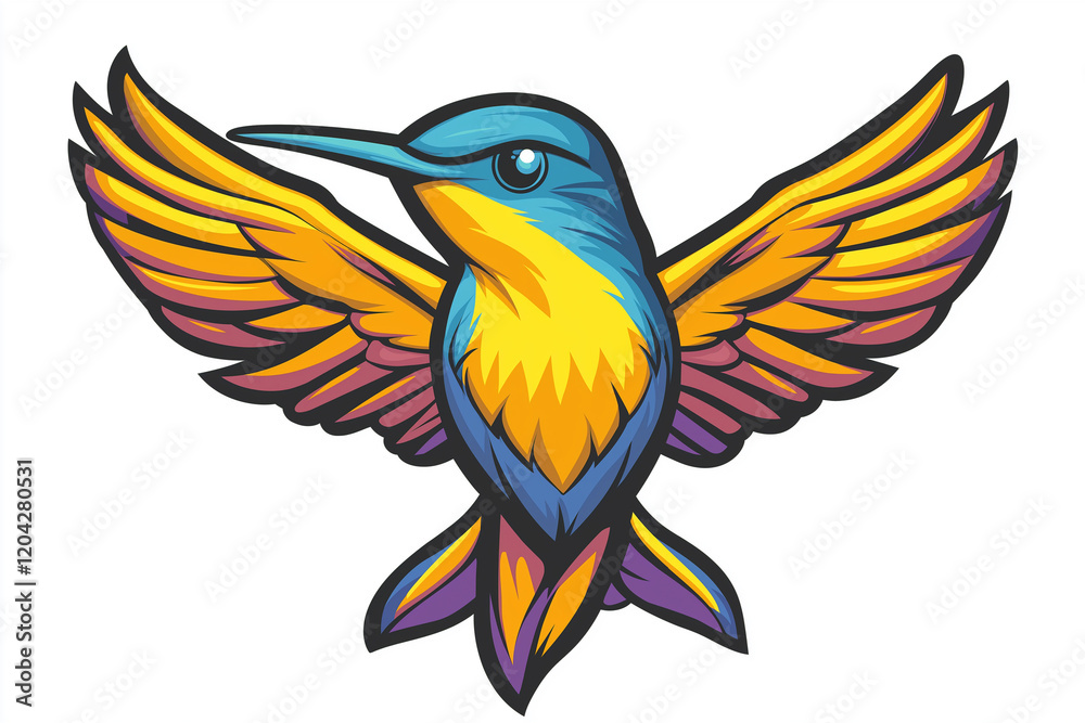 Obraz premium A colorful bird with a long beak and a blue eye. Generative Ai.