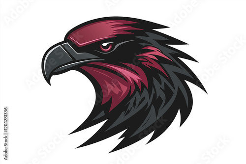 A cartoonish drawing of an eagle with a fierce expression. Generative Ai.