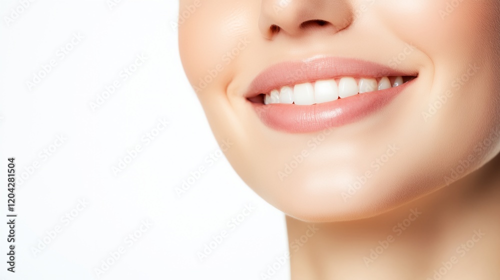 a woman with a white smile on her face and a white background a woman with a white smile on her face and a white background