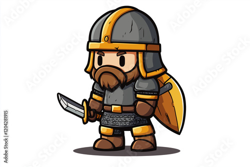 A cartoon character with a sword. Generative Ai.
