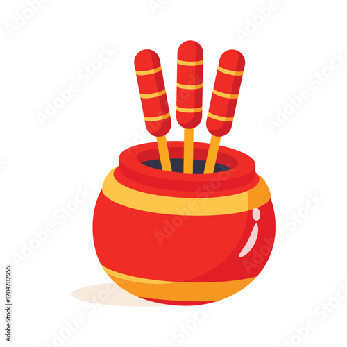 A pot of firecrackers symbolizing celebration and warding off evil spirits